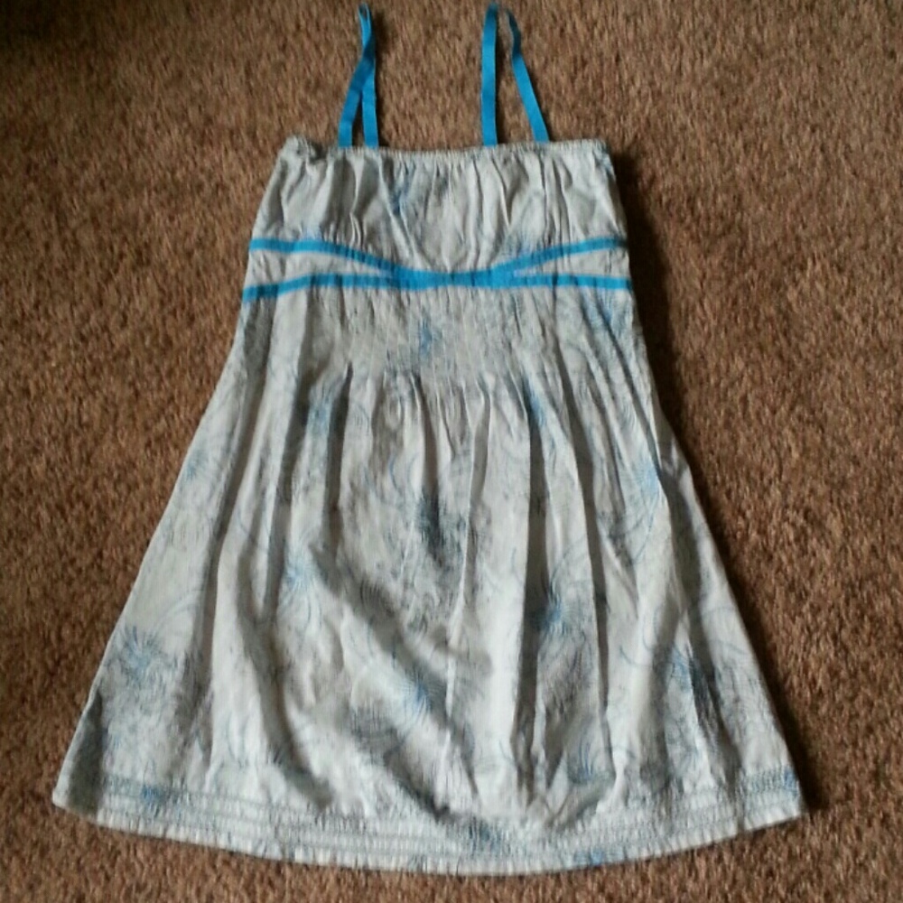 Free People Light Blue and Blue Spaghetti Strap Sundress